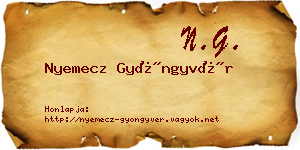 Nyemecz Gyöngyvér névjegykártya
